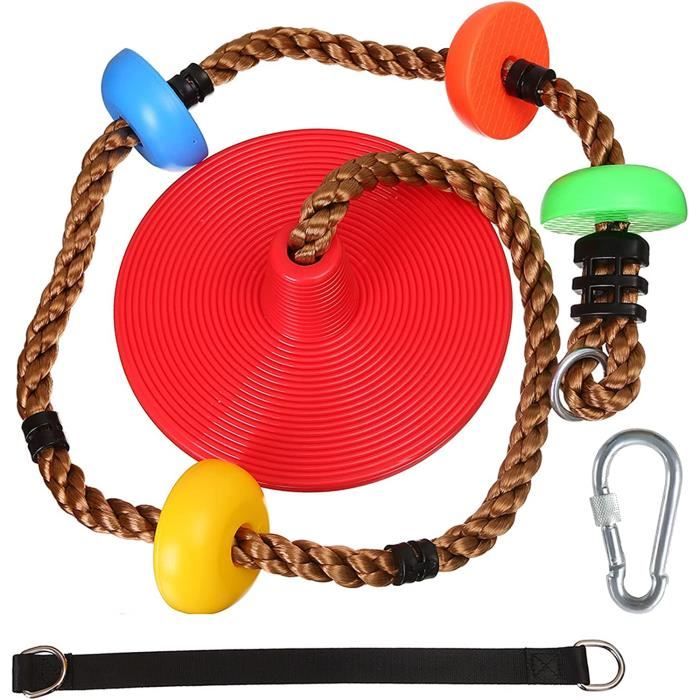 Yorbay Balançoire En Corde Pour Enfants - Capacité 300kg - Ø120cm Noir - Pour Jardin Ou Intérieur