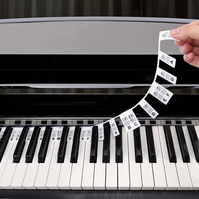 PIANO Autocollant pour clavier-88 touches-Pour notes de piano