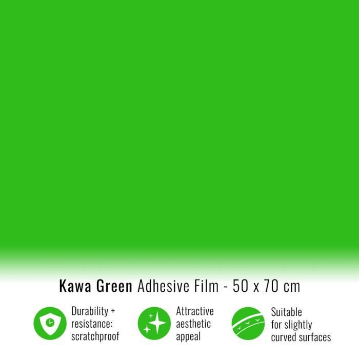 Film Adhésif Wrapping pour Voitures, Vert Kawasaki, 50 x 70 cm