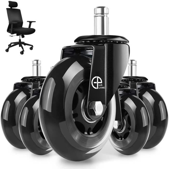 Roulettes chaise de bureau 5pcs, 11x22 mm roulette fauteuil bureau  roulement agréable et silencieux 360° rotation protéger le sol - Cdiscount  Maison