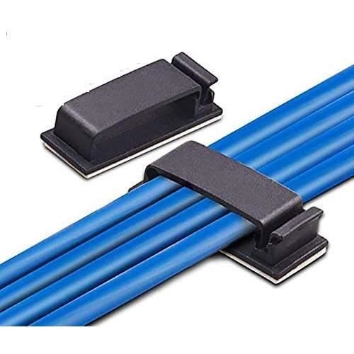 Lot De 50 Clips Auto-adhésifs En Nylon Pour Un Usage Personnel Noir