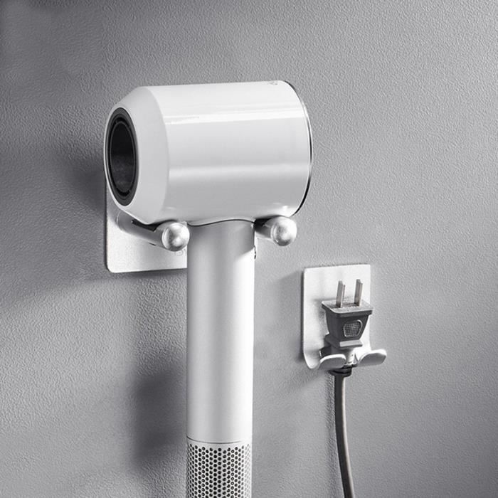 Support Mural Sèche-cheveux - En Acier Inoxydable 304 - Rangement Pratique Pour Salle De Bain - 4