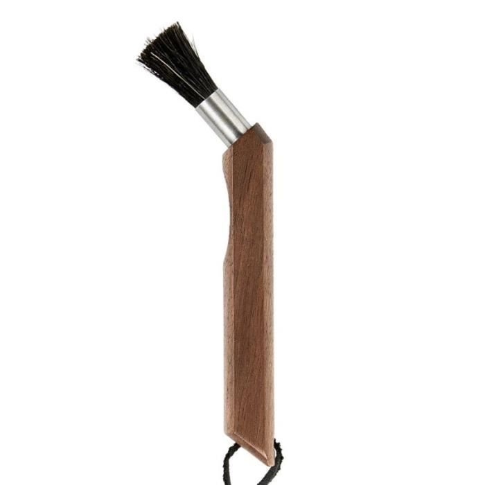 Brosse à Café 2 Pièces - Poils Naturels, Manche En Bois, Pour Nettoyage Machine Expresso