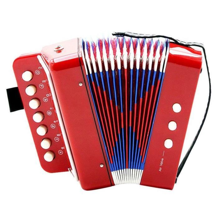 vgeby jouet d'accordéon enfants 7 touches 2 basses mini petit accordéon instrument de musique éducatif jouet rythmique