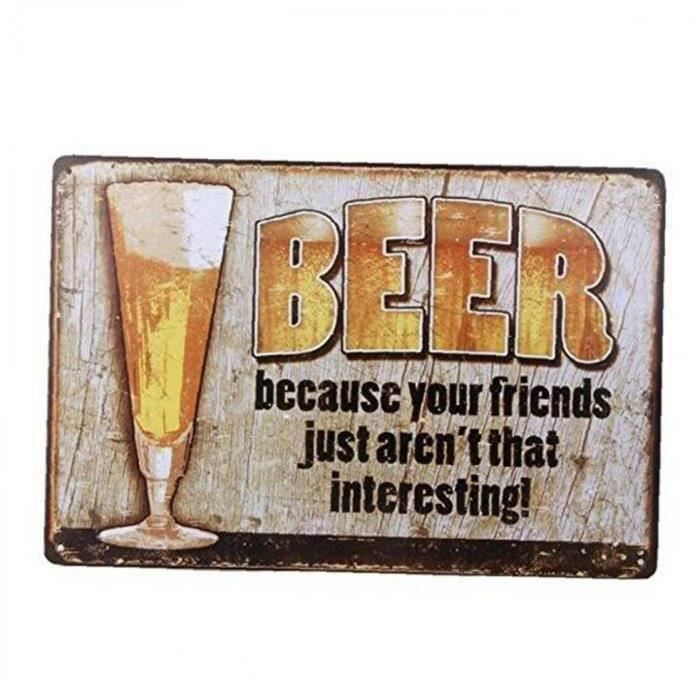 Plaque Métal Pub Pour Bar 30x20 Cm – Décor Vintage Boisson