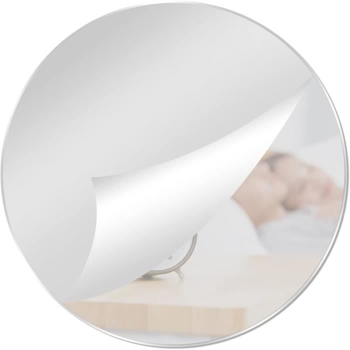 TOLOVIC Miroir autocollant mural sans cadre - Verre miroir carreaux