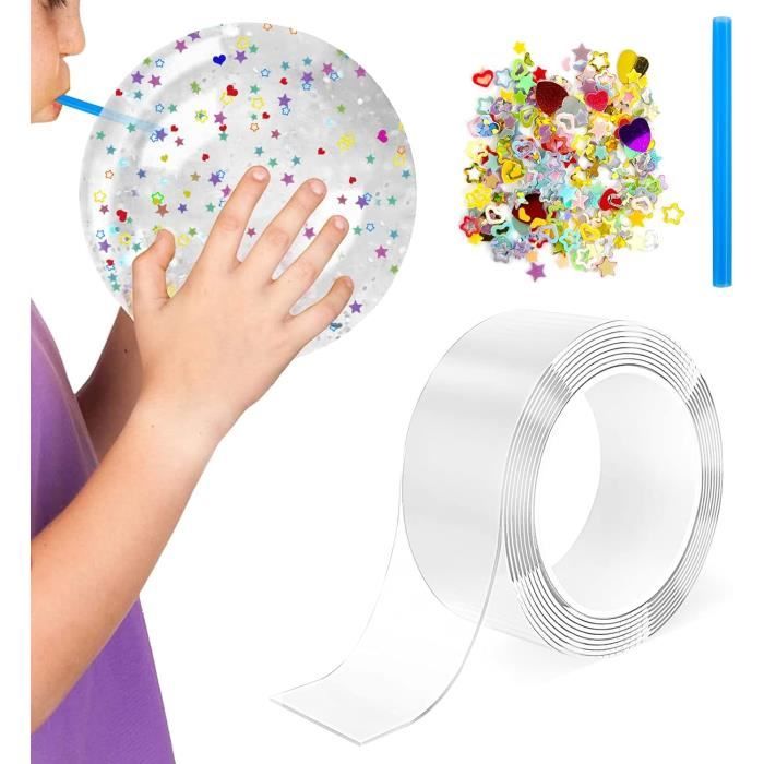 Nano Tape Bubble Kit,3M Transparent Tape Bubbles Avec De La Paille Et