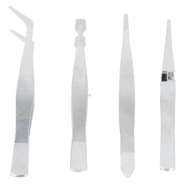Pinces à Couvercle En Verre (forceps) - Acier Inoxydable, Pointes Plates - Pour Manipulation De Lamelles - Medentra