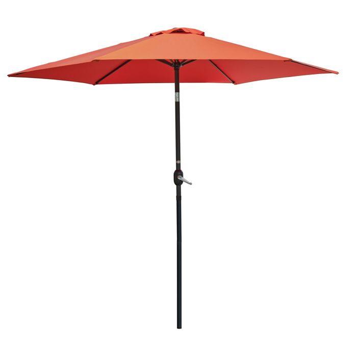 Parasol Inclinable à Manivelle Marbella 270cm Terracotta - vue 2