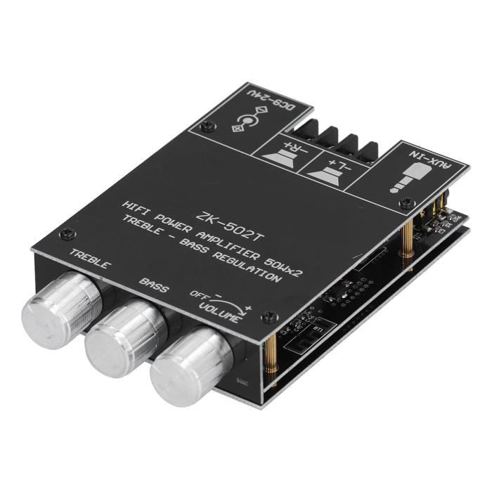 Amplificateur Audio Bluetooth 5.0 Stéréo 2x20W - Entrée AUX/USB - Alimentation 12-18V CC - Pour Home DIY Ou Voiture