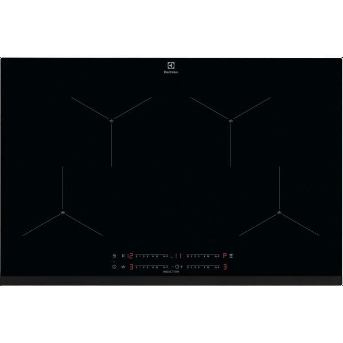Table de cuisson Induction ELECTROLUX SenseBoil - 4 foyers - L78 x P52cm - 7350 W - Noir - EIS824