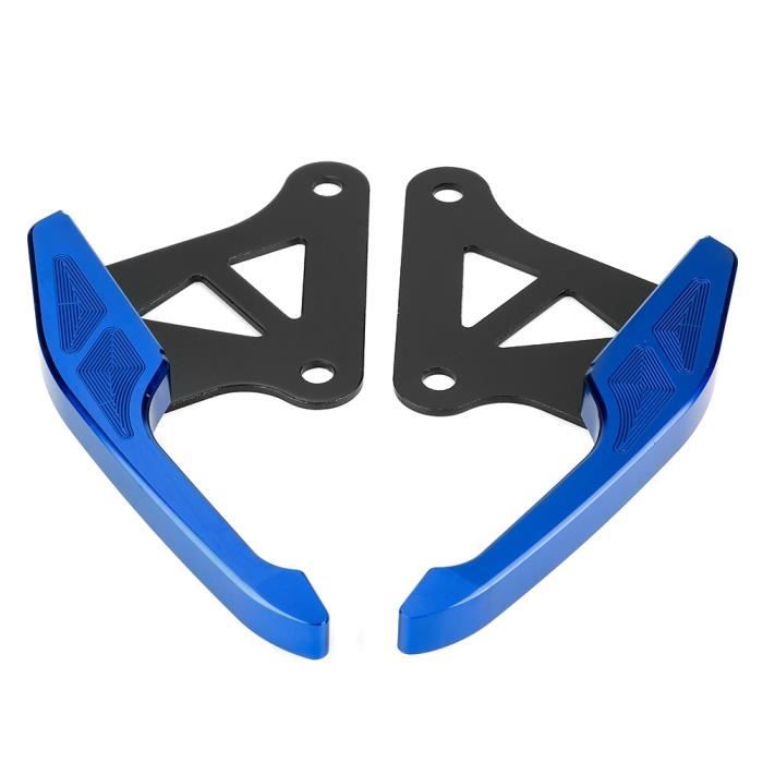 Poignée D'appui Arrière Passager Pour Moto - Rails En Aluminium, Couleur Noir/bleu - Accessoire Confort Et Sécurité Pour Longs Trajets