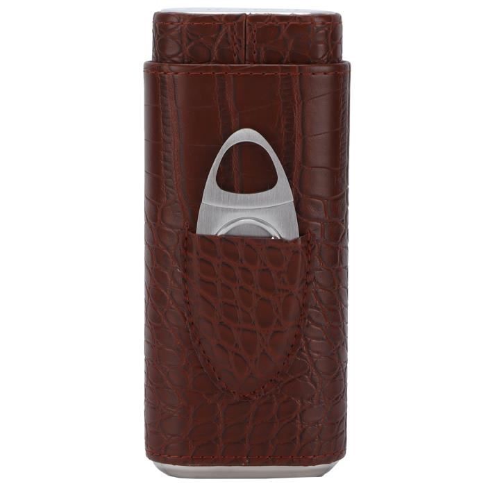 Cave à Cigares En Acier Inoxydable Avec Hygromètre - Pour Voyage Et Maison, Conservation Humidité 65-70% - 12