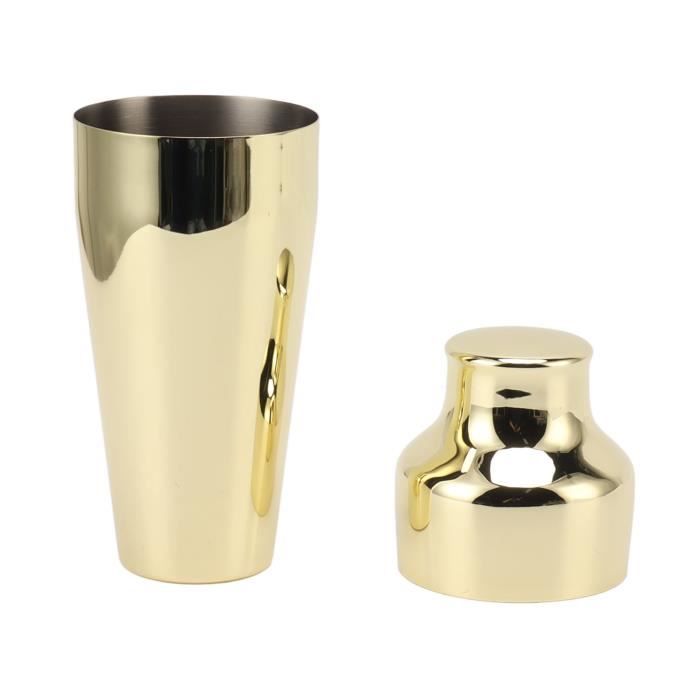 Shaker à Cocktail Doré Inox 750 Ml – Design Élégant, Passoire Intégrée – Parfait Pour Barman Maison & Soirées Festives