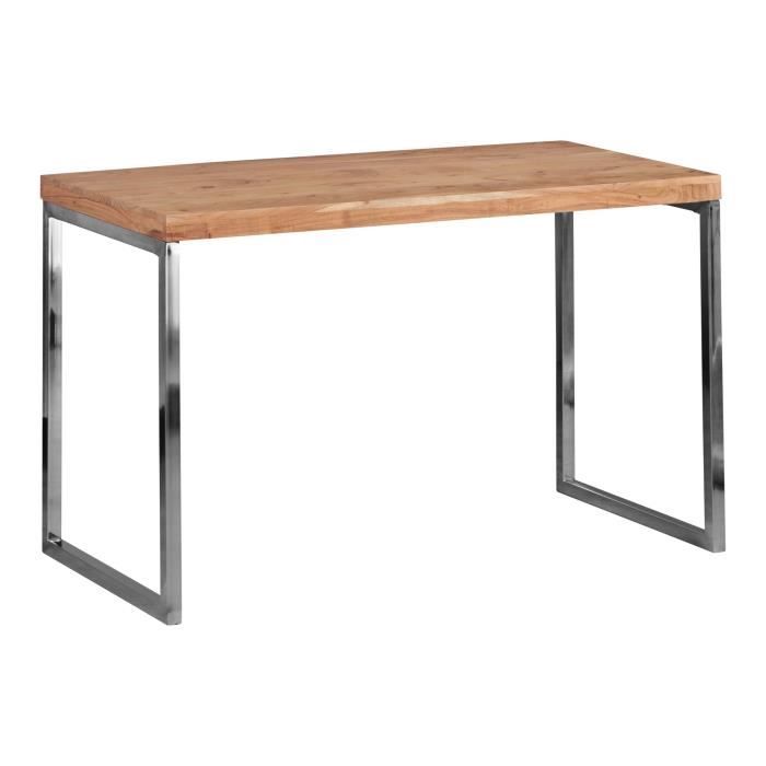 Table de bureau en bois massif - FINEBUY - 120x76x60cm - Style maison de campagne - Marron clair Table de bureau en bois massif - FINEBUY - 120x76x60cm - Style maison de campagne - Marron clair