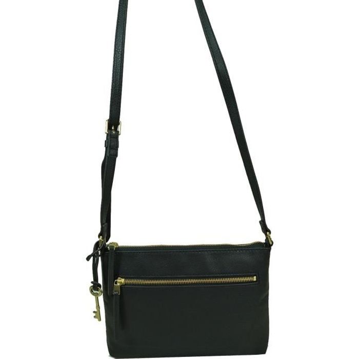 fossil - fossil fiona small crossbody noir femmes sac à main sac à bandoulière réf 59218