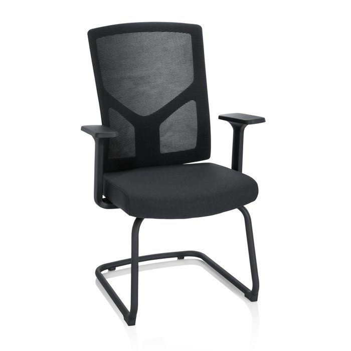 Chaises cantilever - hjh OFFICE - BRETON V B - Noir - Tissu / Tissu maille Chaises cantilever - hjh OFFICE - BRETON V B - Noir - Tissu / Tissu maille