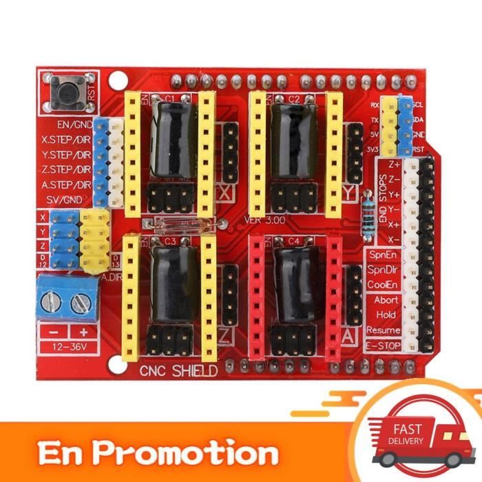 Cnc Shield V3 Pinout CNC Shield V3 4x DRV8825 - Carte Expansion Pour Imprimante 3D - Pilotage Moteurs Pas-à-Pas Drivers DRV8825