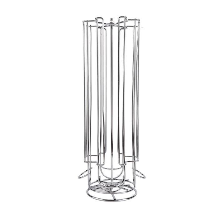 Porte-capsules Rotatif Pour Dolce Gusto - 24 Capsules, 4 Compartiments, Base Antidérapante, Métal Chromé