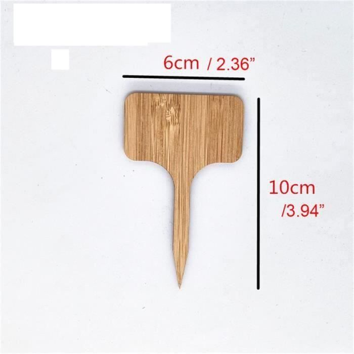 Lot De 40 étiquettes De Jardin En Bois En Forme De T - Résistantes Aux Intempéries, Avec Marqueur, Pour Plantes Et Légumes