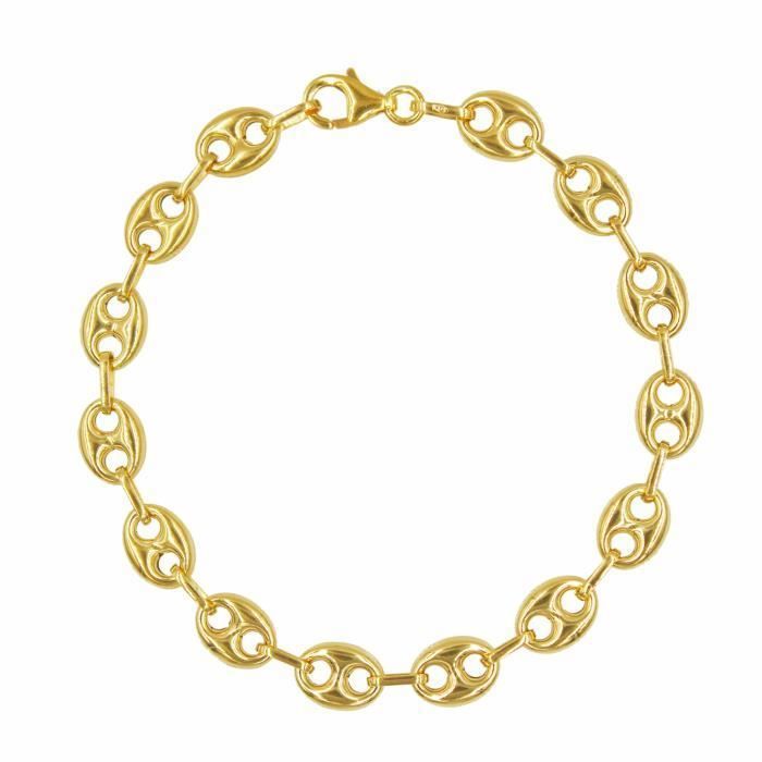 Bracelet - LATELIER DAZUR - Or Jaune 375/000 - Maille Grain de Café - Mixte - Longueur 21 cm