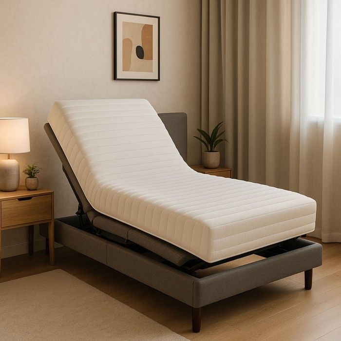 Lot de 2 Matelas Mémoire de Forme 60 Kg-m3 70x190 x 21 cm Ferme + 2 Oreillers Visco - Spécial Sommier Electrique - 5 Zones de Confo