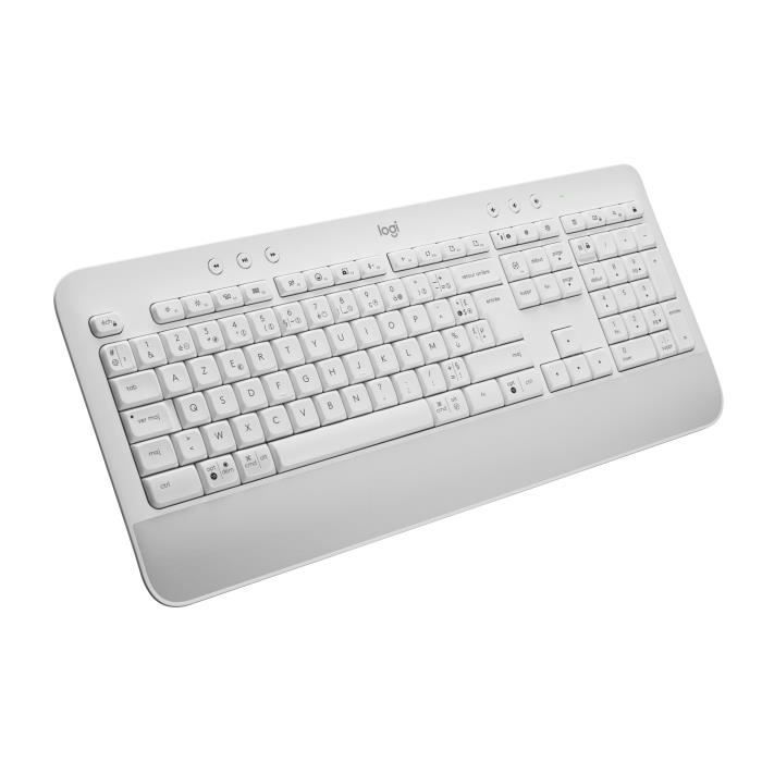 Logitech - Clavier sans fil - Ergonomique Entier avec Repose-Poignets - Signature K650 - Blanc