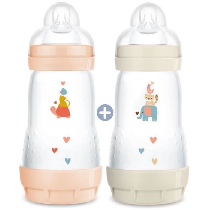 Biberon anti-colique MAM Easy Start - Lot de 2 x 260ml - Tétine Débit 2 -  Cdiscount Puériculture & Eveil bébé