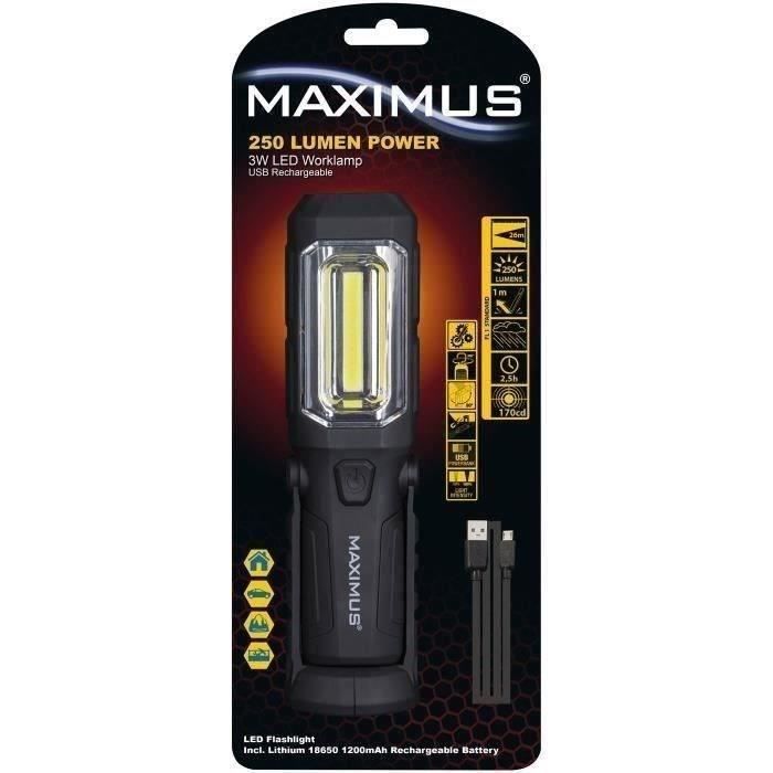 MAXIMUS Lampe torche multifonction rechargeable 240lm 3W