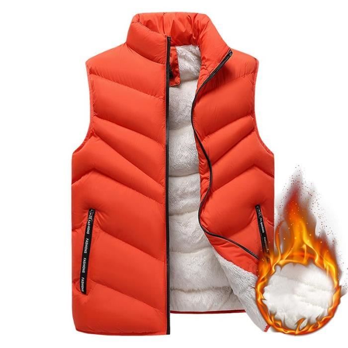 Uxxnjfg - Gilet (doudoune Sans Manches) Homme Pour Automne-hiver - Zippé, Coupe Unie, Chaud - Veste Polaire Sans Manches