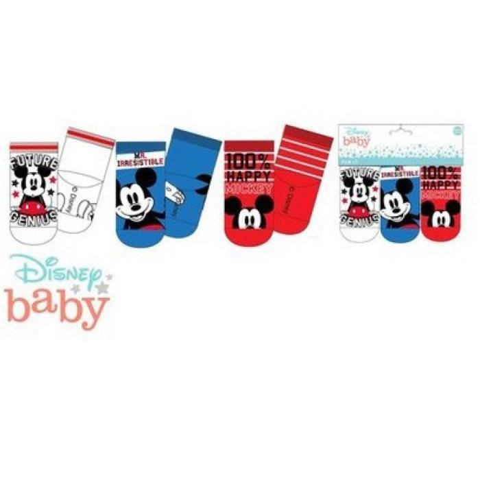 Lot De 3 Paires De Chaussettes Pour Bebe Mickey Taille 0 6 Mois Rouge Cdiscount Pret A Porter