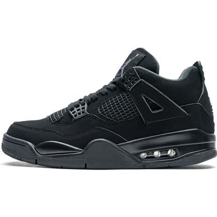 Airs Jordans 4 Retro Chaussures de Basket Pas Cher AJ4 pour Femme Homme  Noir - Cdiscount Prêt-à-Porter
