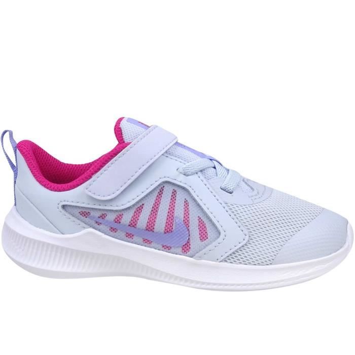 Baskets - NIKE - Downshifter 10 - Blanc - Fermeture scratch - Tige synthétique