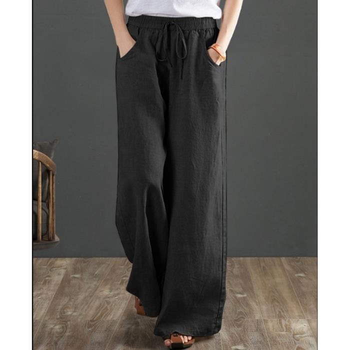 Jogging Femme En Lin Coton - Pantalon Léger Fluide Pour Randonnée, Infirmière Ou Quotidien