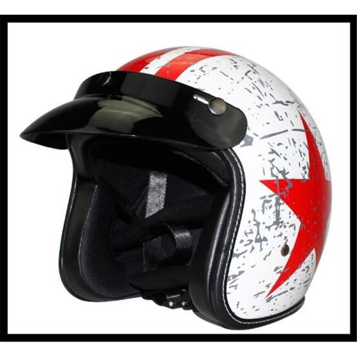 Casque Moto Vintage Ouvert 3/4 - Homologué ECE/DOT, En ABS, Pour Homme Et Femme, Plusieurs Tailles