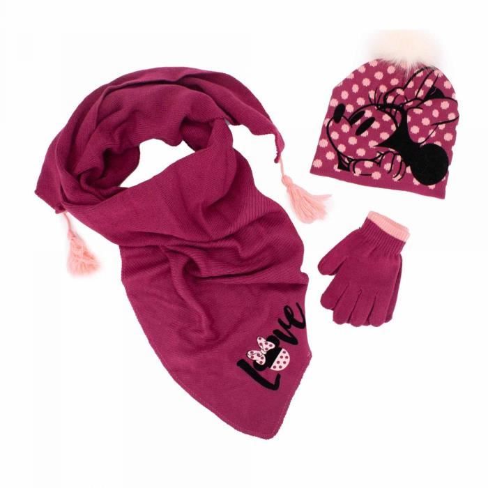 Ensemble 3pcs bonnet + gant + foulard disney minnie Enfant DISNEY