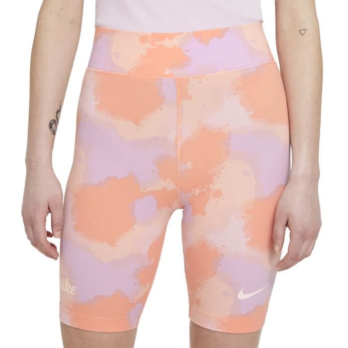 Short cycliste femme Nike Orange Mauve Camouflage Taille