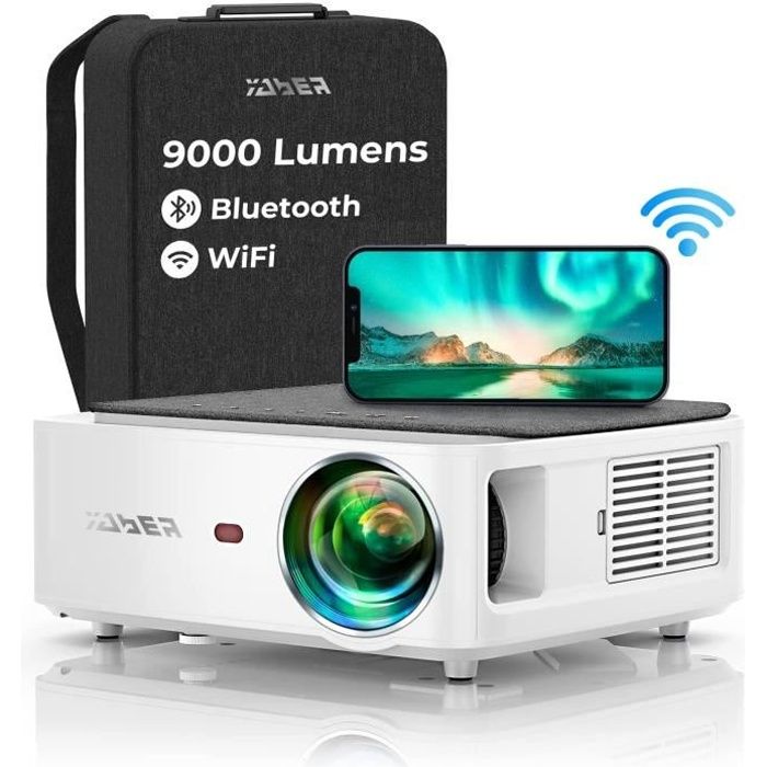 Vidéoprojecteur WiFi Bluetooth Full HD 1080P, YABER V6 9000 Lumens