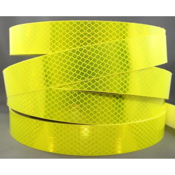 Ruban adhésif réfléchissant jaune fluorescent à haute visibilité -  largeur:50 mm longueur:1 mètre - Cdiscount Beaux-Arts et Loisirs créatifs