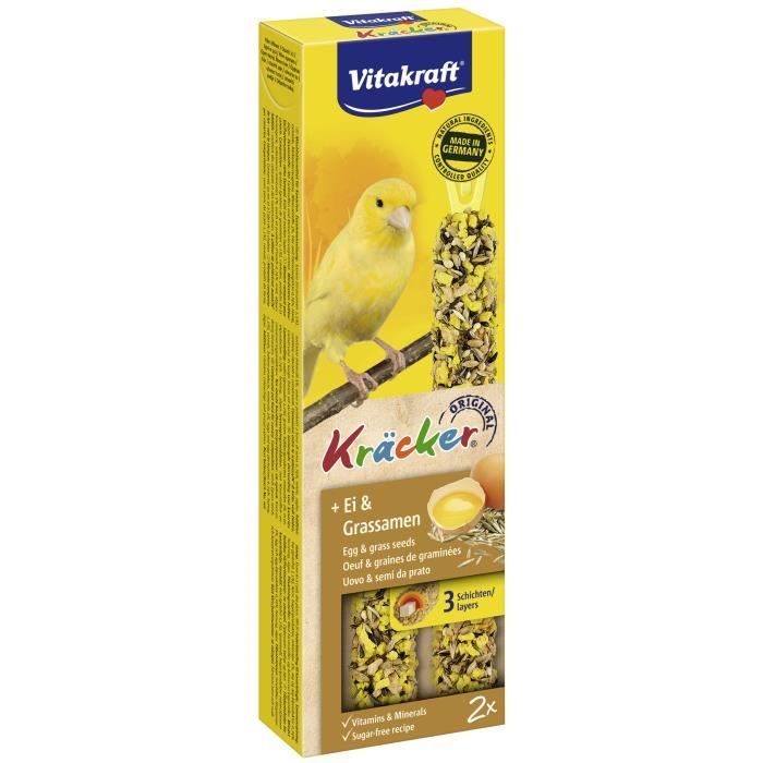 Comparer les prix de VITAKRAFT Kräcker Friandise pour Canaris Œuf Graines de Graminée - Lot de 10x2