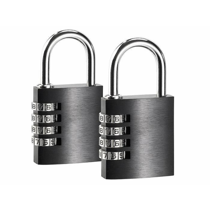 ORIA Lot De 2 Cadenas à Combinaison à 4 Chiffres, Cadenas D