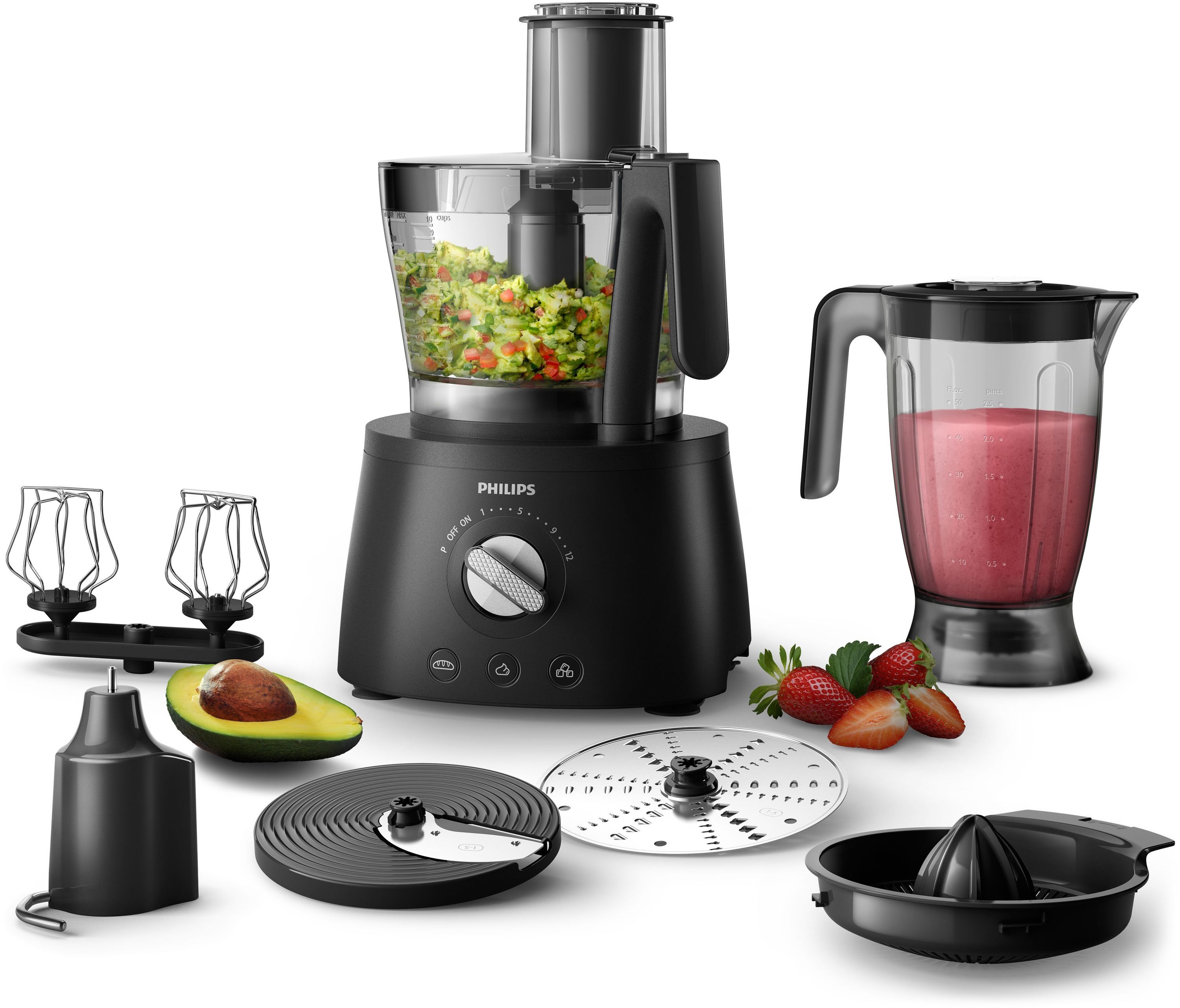 Robot cuisine - PHILIPS - HR7776/90 - robot multifonction S‚rie 7000 - 1300W - 12 vitesses - Noir