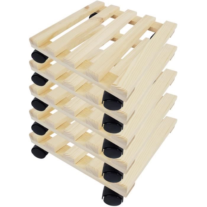 Jardin Mobile 4 Supports De Plantes à Roulettes KEILEOHO 33cm - Noir - Capacité 40kg - Pour Intérieur/Extérieur Accessoires Déco Jardin Pratique