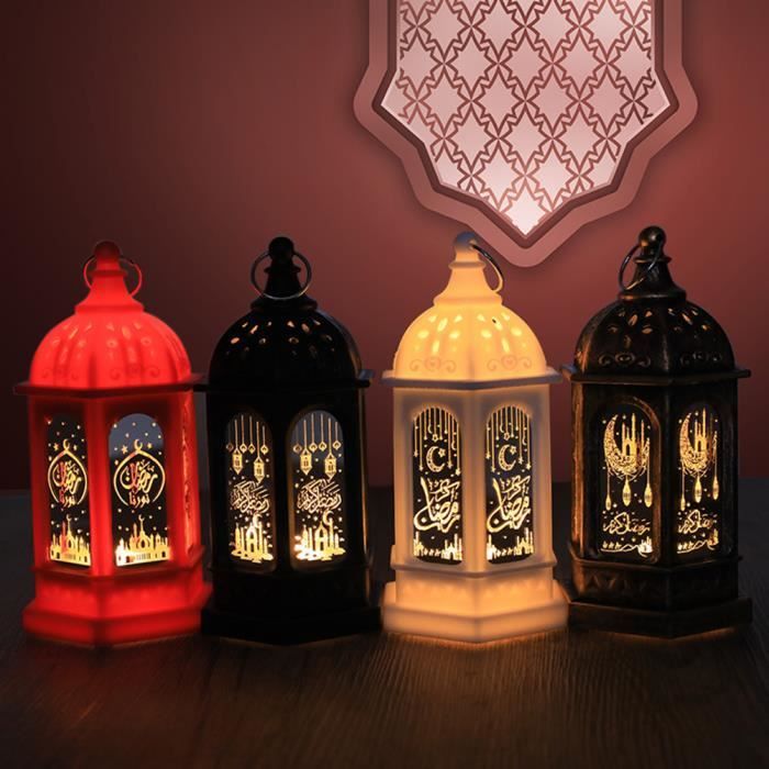 Pwshymi Lanterne du Ramadan Ramadan Lantern Festival LED Électronique Veilleuse Décoration Lampe de Table Ramadan deco eclairage