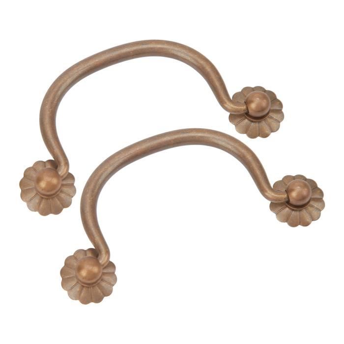 Poignées Tiroir Laiton Vintage Tiazza – Lot De 2 – Bronze – Style Bibliothèque Ancienne