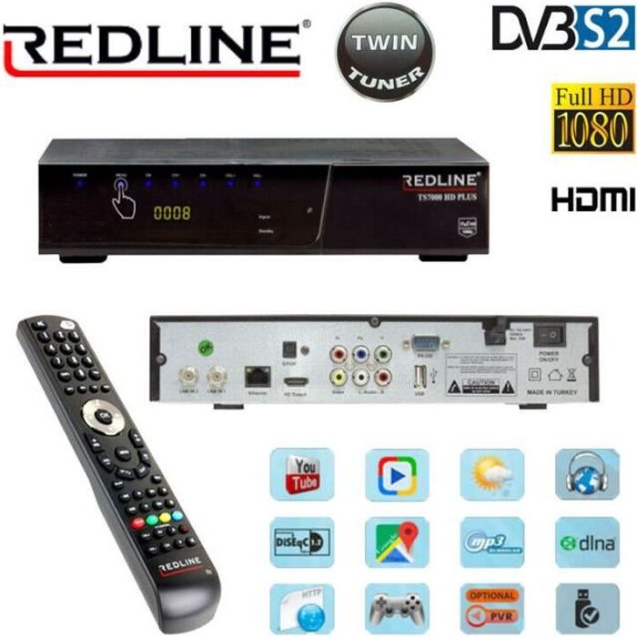 DVB-S / DVB-S2 HDTV, HDMI, USB, péritel préprogrammé pour Astra, Hotbird et Tursat Double télécommande numérique HD-LINE Récepteur satellite numérique 410 + câble HDMI Full HD 1080p 