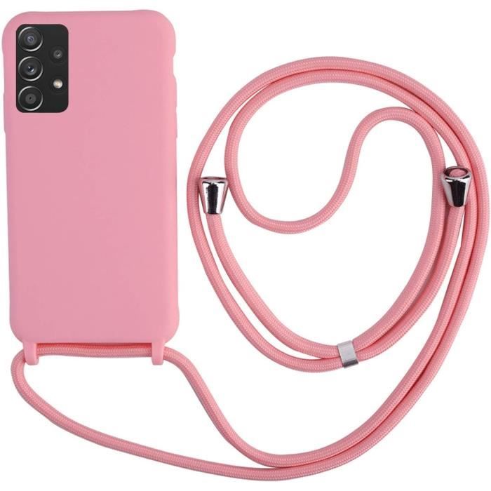 Coque IPhone 12/12 Pro Avec Lanière Cou - Silicone Souple Noir - Collier Réglable 1,5 M