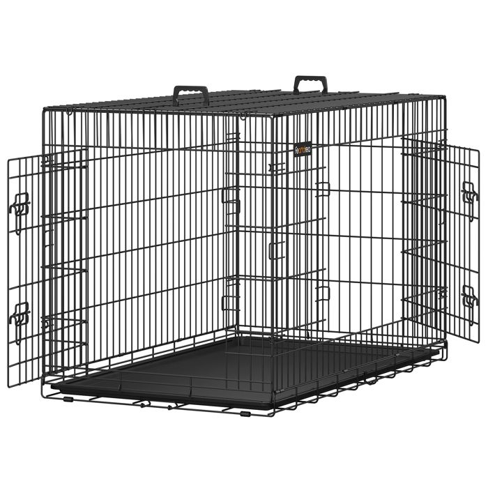 Meilleurs prix pour Cage pour Chien Pliable - FEANDREA - Taille XXL - 122 x 74,5 x 80,5 cm - Noir