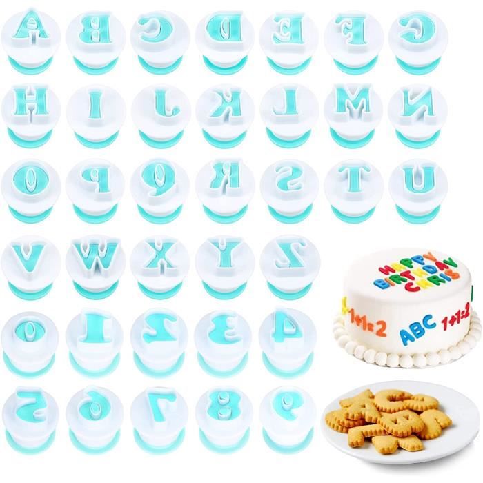 Set 72 Emporte-Pièces Alphabet & Chiffres | Tampons à Biscuits | Pour Fondant, Pâte | Alimentaire Sans BPA
