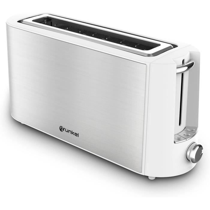 Grille-pain Compact 1 Tranche - Grille-pain Plat 300W, Résistance Quartz, Plateau Amovible, Design Mini